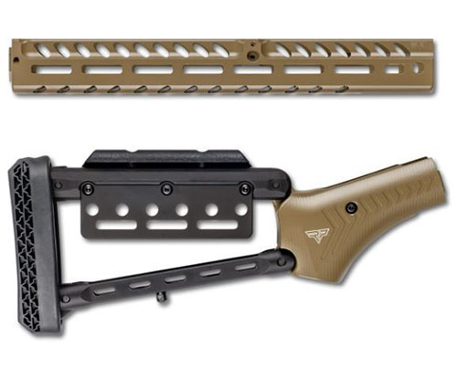 Uppgradera din Smith & Wesson 1854 med den lätta M-LOK Stock Set i 6061-T6 aluminium, 24 M-LOK spår och 18 finger groov för bättre grepp och stabilitet.